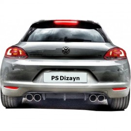 Volkswagen Scirocco (2009-2014) Makyajsız PS Arka Tampon Eki - Difüzör (Plastik)